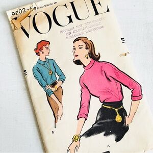 [Vogue] Uncut 1957 Vintage Sewing Pattern 9202 - Blouse